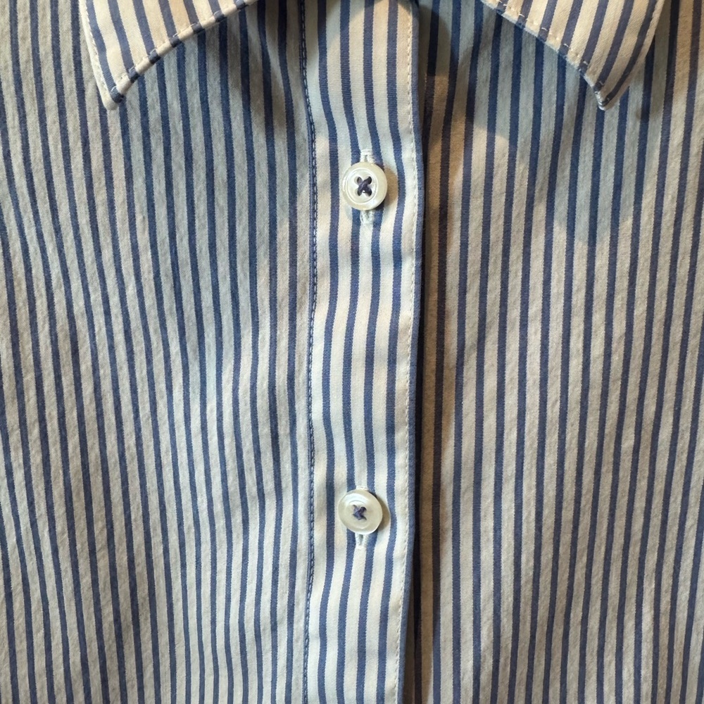 Brooks Brothers Navy and White Striped Button-Down Shirt-Women’s - Picture 2 of 6